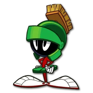 😕 Marvin the Martian Marvin el Marciano, Looney Tunes, Personaje de dibujos animados, Marciano, Extraterrestre whatsapp sticker