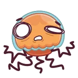 🦠 ubur-ubur, kartun, stiker, karakter, makhluk laut, ilustrasi telegram sticker