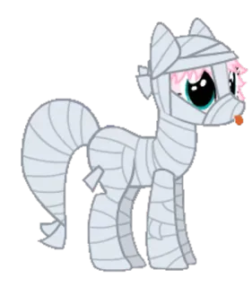 🤕 kucyk, mumia, halloween, zwierzę, kreskówka telegram sticker