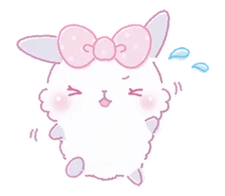 🎀 mignon, lapin, kawaii, lapin, nœud, rose telegram sticker