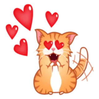 😍 고양이, 하트, 사랑, 귀여운, 동물, 귀여움 telegram sticker