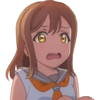 😱 anime, girl, cartoon, portrait, facial expression telegram sticker