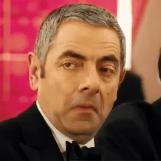 😉 Mr. Bean Mr. Bean, Rowan Atkinson, lustig, Komödie, Porträt, Smoking telegram sticker