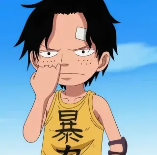 🌟 Ace One Piece 暴力 Anime, One Piece, Personaggio, Young Ace, Manga whatsapp sticker