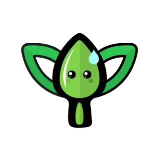 😅 planta, folha, suor, fofo, emoji, desenho animado telegram sticker