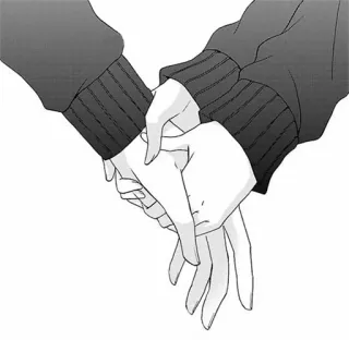 ❤ 손, 손 잡기, 관계, 친밀함, 사랑, 애정, 애니메이션, 만화 telegram sticker