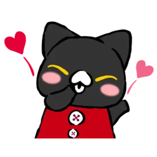 😘 gato, desenho animado, fofo, kawaii, personagem, adesivo whatsapp sticker