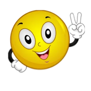 ✌️ Smiley, Emoji, Frieden, Friedenszeichen, Glücklich, Gelb telegram sticker