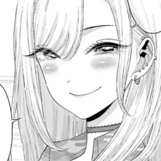 📀 animé, manga, fille, souriante, boucles d'oreilles, mignon telegram sticker
