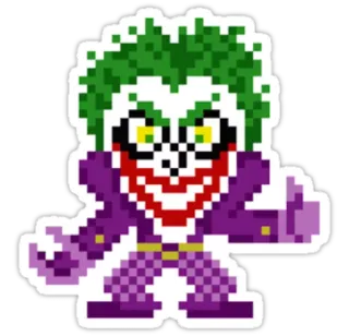 👾 The Joker Coringa, DC Comics, vilão, pixel art, adesivo telegram sticker