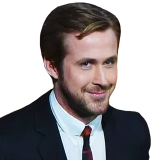 😺 Ryan Gosling acteur, beroemdheid, glimlach, pak whatsapp sticker
