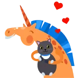 π» unicorn, cat, animal, cartoon, cute, fantasy, sticker telegram sticker