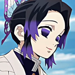 💜 Shinobu Kocho Demon Slayer Anime, Demon Slayer, Shinobu Kocho, Personnage, Violet, Papillon whatsapp sticker
