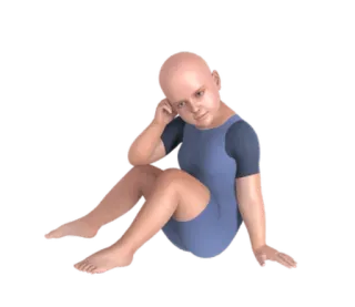 😕 child, seated, sitting, young, person whatsapp sticker