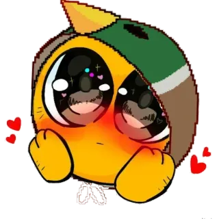 🥺 canard, mignon, kawaii, dessin animé, animal, autocollant whatsapp sticker