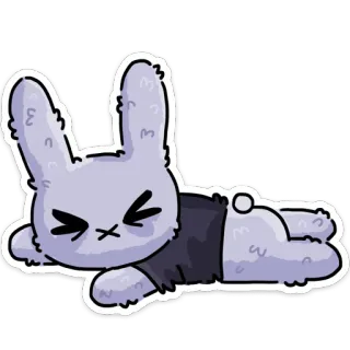 😵 兔子, 贴纸, 卡通, 动物, 可爱, 有趣, 放松 telegram sticker