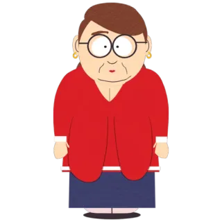 👵 Mrs. Crabtree South Park เซาท์พาร์ค, ตัวการ์ตูน, คุณครูแครบทรี telegram sticker