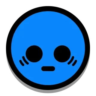 😯 Emoji, Niebieski, Twarz, Prosty, Wyraz, Uroczy telegram sticker