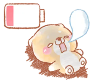 🥴 low battery, exhausted, sleeping, bear, cartoon, sad, tired whatsapp sticker
