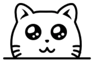 😀 Katze, Kätzchen, Tier, süß, kawaii, Aufkleber, Cartoon, weiß telegram sticker
