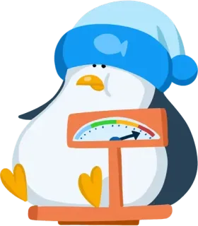 💪 pinguino, peso, bilancia, assonnato, animale, cartone animato telegram sticker