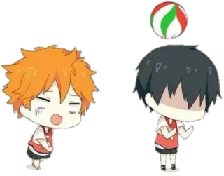 😣 Anime, Volley-ball, Mignon, Chibi, Dessin animé, Sport, Personnages telegram sticker
