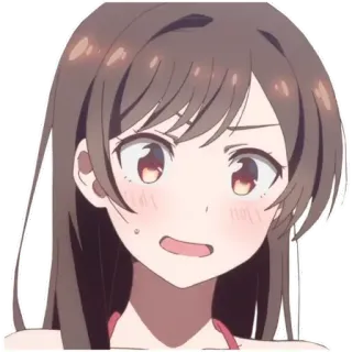 👼 anime, chica, dibujos animados, expresión, preocupada, linda, manga telegram sticker