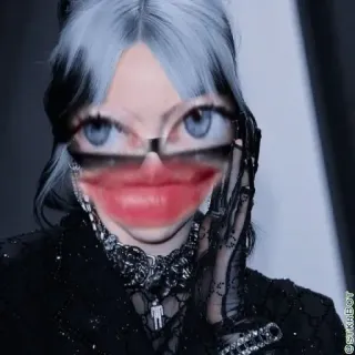 😂 Billie Eilish penyanyi, musik, pop, selebriti, lucu, meme telegram sticker