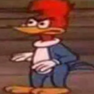 🤨 Woody Woodpecker การ์ตูน, นก, วู้ดดี้ วู้ดเพ็คเกอร์, แอนิเมชั่น, คลาสสิก, ตัวละคร telegram sticker