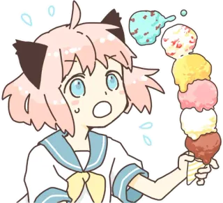 🍧 Anime, Sorvete, Fofo, Garota, Comida, Sobremesa, Kawaii telegram sticker