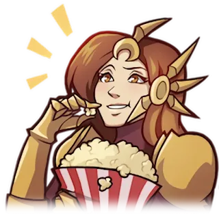 😎 食べる, ポップコーン, 女性, スナック, レジャー, エンターテイメント telegram sticker