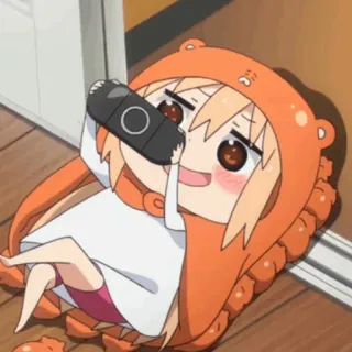🍧 Umaru Doma 小埋, 动漫, 可爱, 帽衫, 电子游戏, Q版, 卡哇伊 whatsapp sticker