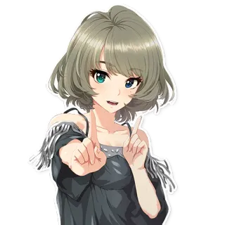 ☝ chica anime, dibujos animados, personaje, ilustración telegram sticker