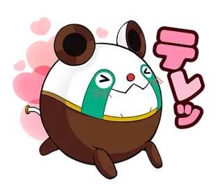 😳 テレレ милый, каваий, мультяшный, сердечки, панда telegram sticker