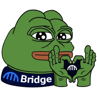 ❤️ Pepe the Frog Bridge frog, cartoon, internet meme, Bridge telegram sticker