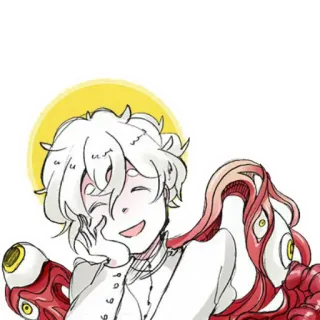 😊 Anime, Monstruo, Lindo, Personaje, Tentáculos, Ojos, Criatura telegram sticker