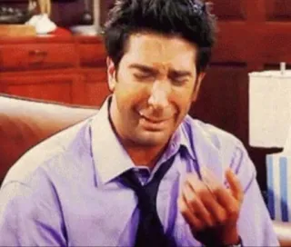 🦕 Ross Geller Friends pleurer, triste, contrarié, télé, série telegram sticker