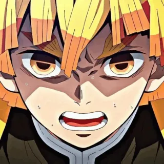 👺 Zenitsu Agatsuma Demon Slayer 애니메이션, 귀멸의 칼날, 젠이츠, 캐릭터, 아가츠마 telegram sticker