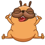 👍 퍼그, 강아지, 동물, 만화, 귀여운, 최고, 안경 telegram sticker