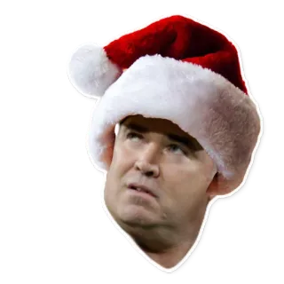 🎉 natal, topi santa, potret, pria, kepala whatsapp sticker