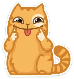 😋 gato, animal, engraçado, adesivo, desenho animado telegram sticker