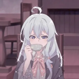 🎐 Anime, Garota, Chá, Fofo, Brilho, Kawaii, Desenho animado telegram sticker