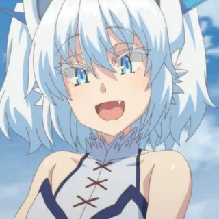 😆 Anime, Gadis, Rambut putih, Lucu, Fantasi telegram sticker