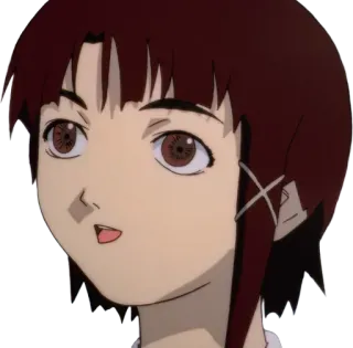 😀 Lain Iwakura Serial Experiments Lain anime, ragazza, Serial Experiments Lain, Lain, Iwakura, personaggio telegram sticker