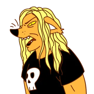 🤬 늑대, 동물, 캐릭터, 만화, 해골, 화난 telegram sticker