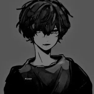 ▪️ @ilexer anime, manga, cartoon, emo, teen, boy, portrait, illustration telegram sticker