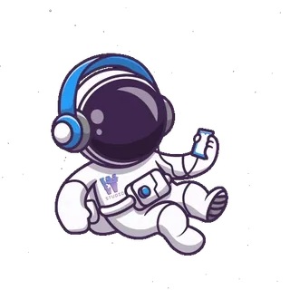 🎧 studio astronaut, space, headphones, cartoon, spacesuit telegram sticker