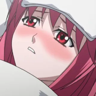 🪱 Anime, Ragazza, Carina, Arrossire, Capelli rossi telegram sticker