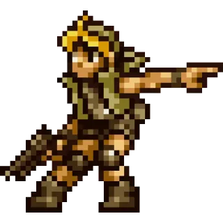 👉 soldato, esercito, arma, pixel art, videogioco telegram sticker