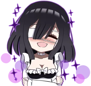 😂 anime, manga, girl, chibi, cute, sparkles whatsapp sticker